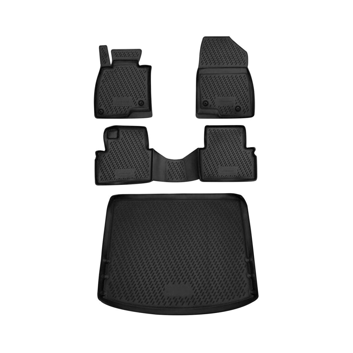 Mazda 3 Floor-Trunk Mats - Omac - KIT 3D - Black - 2014-2018